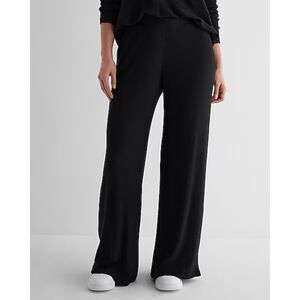 Express Women's High Waisted Ribbed Cozy Knit Pull On Wide Leg Pant Size M